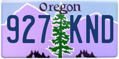 OR license plate 927KND