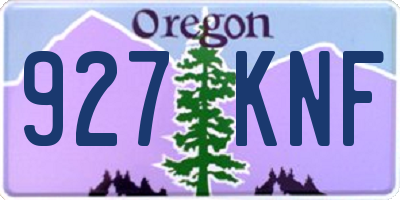 OR license plate 927KNF