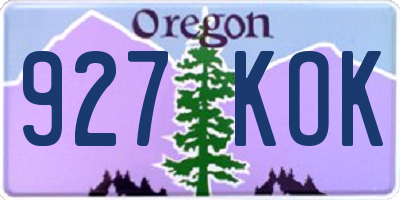 OR license plate 927KOK