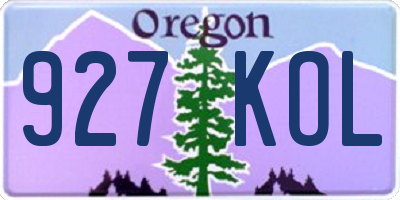 OR license plate 927KOL