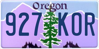 OR license plate 927KOR