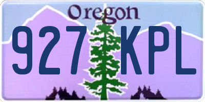 OR license plate 927KPL