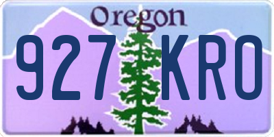 OR license plate 927KRO
