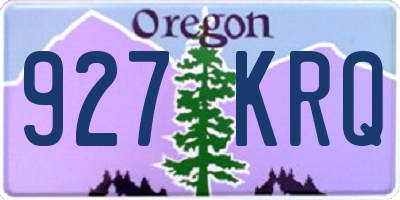 OR license plate 927KRQ