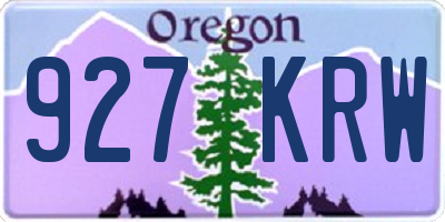 OR license plate 927KRW