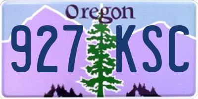OR license plate 927KSC