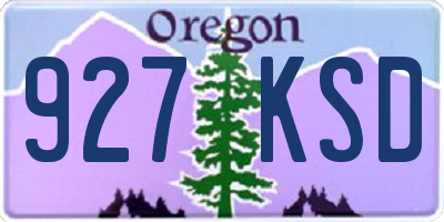 OR license plate 927KSD