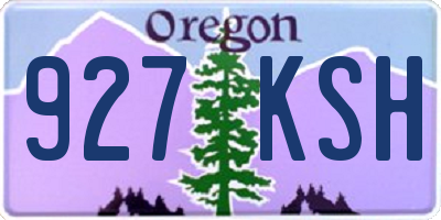 OR license plate 927KSH