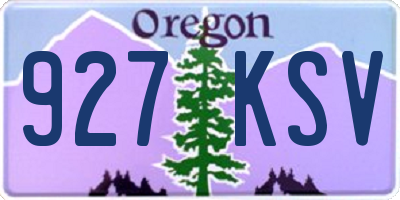 OR license plate 927KSV