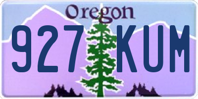 OR license plate 927KUM