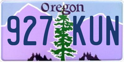 OR license plate 927KUN