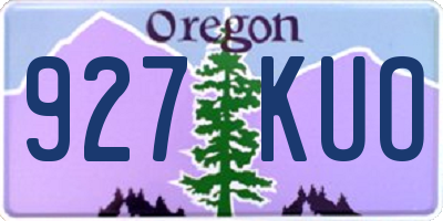 OR license plate 927KUO