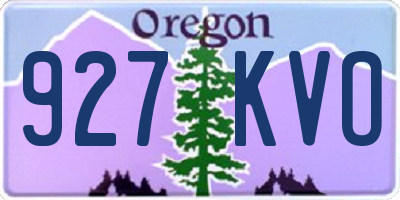 OR license plate 927KVO