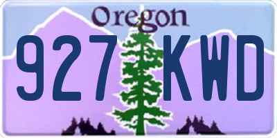 OR license plate 927KWD