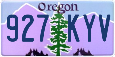 OR license plate 927KYV