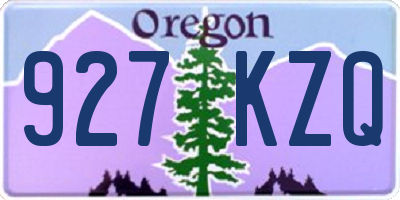 OR license plate 927KZQ