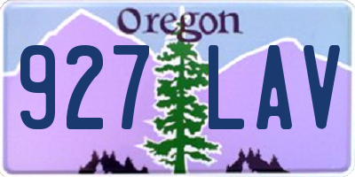 OR license plate 927LAV