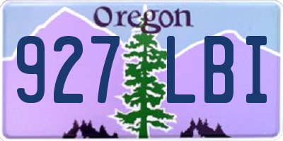 OR license plate 927LBI