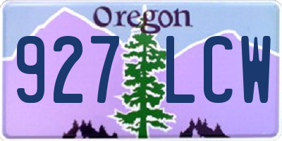 OR license plate 927LCW