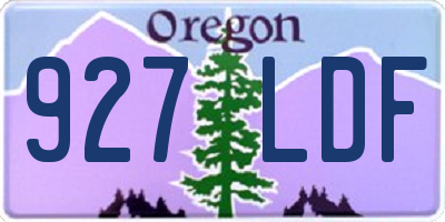 OR license plate 927LDF