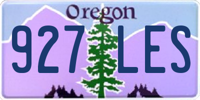 OR license plate 927LES