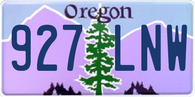 OR license plate 927LNW