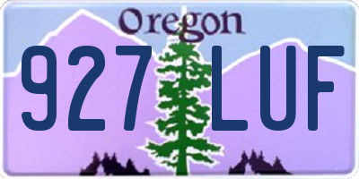 OR license plate 927LUF
