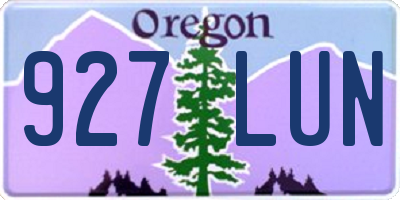 OR license plate 927LUN