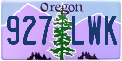 OR license plate 927LWK