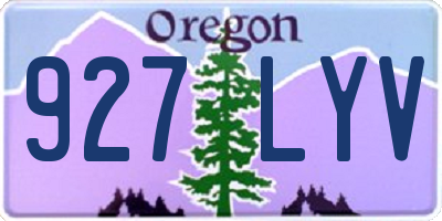 OR license plate 927LYV