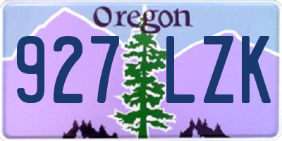 OR license plate 927LZK