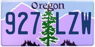 OR license plate 927LZW