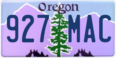 OR license plate 927MAC