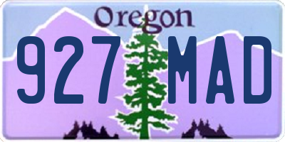 OR license plate 927MAD