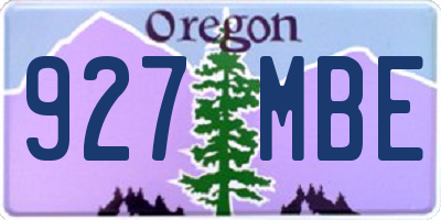 OR license plate 927MBE