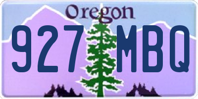 OR license plate 927MBQ