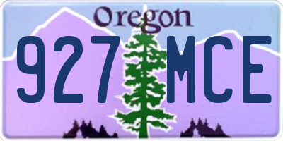 OR license plate 927MCE