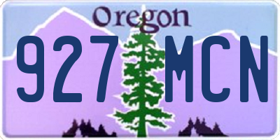OR license plate 927MCN