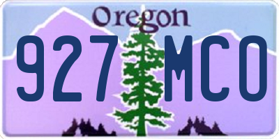 OR license plate 927MCO