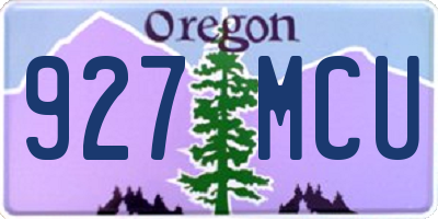 OR license plate 927MCU