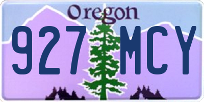 OR license plate 927MCY