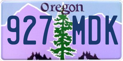 OR license plate 927MDK