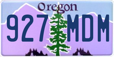 OR license plate 927MDM