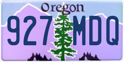 OR license plate 927MDQ