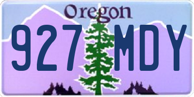 OR license plate 927MDY