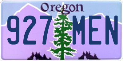 OR license plate 927MEN