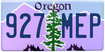 OR license plate 927MEP