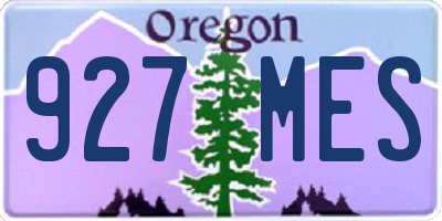 OR license plate 927MES