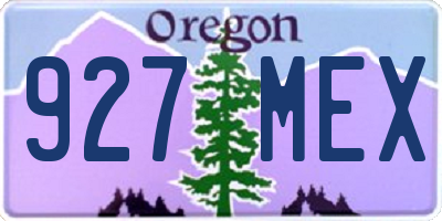 OR license plate 927MEX