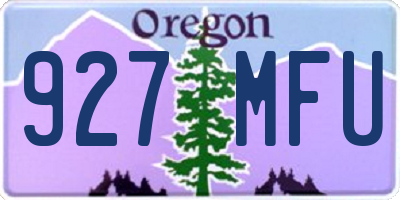OR license plate 927MFU
